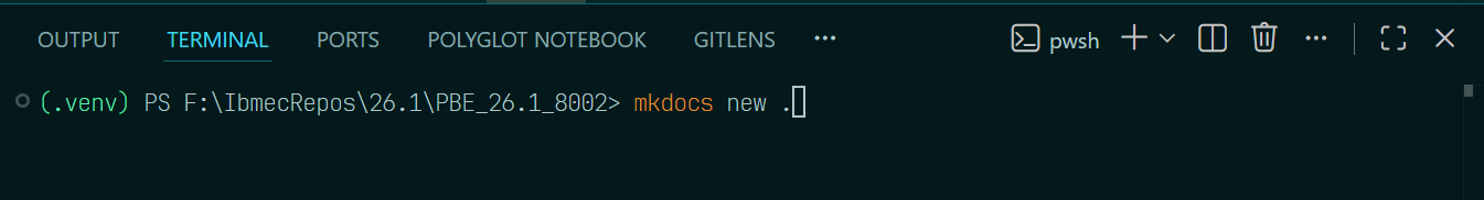 Criação do Projeto MkDocs